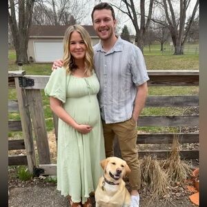 Adorable Green Maternity Dress